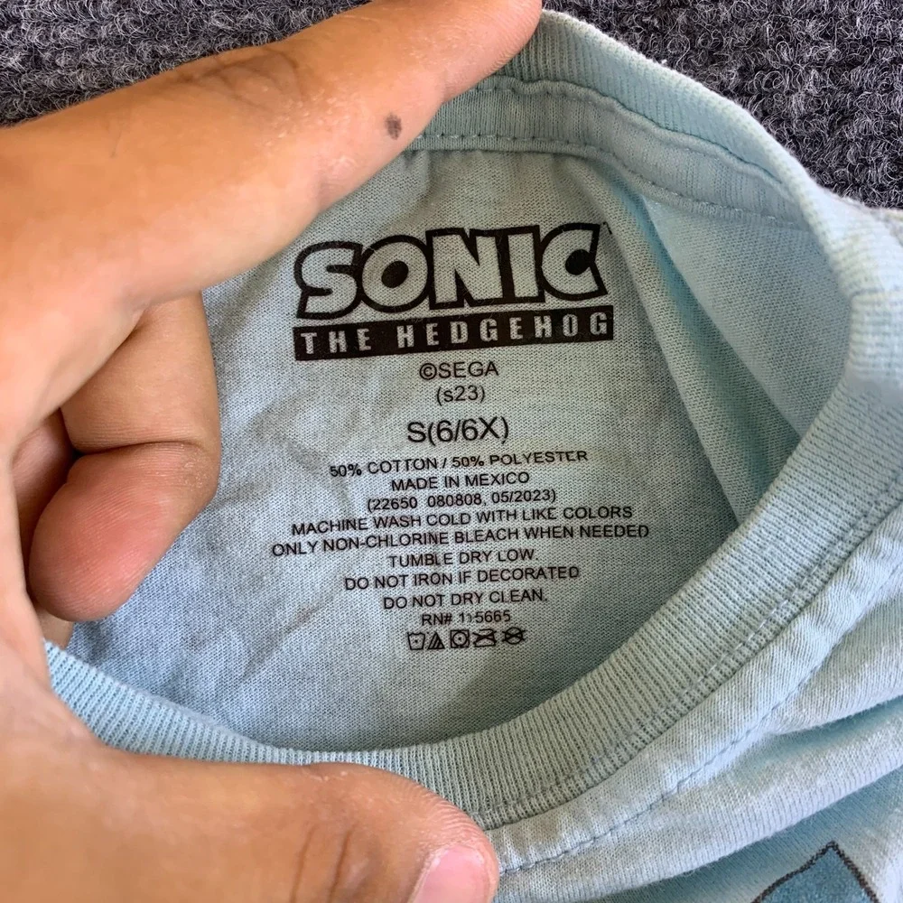 Sonic The Hedgehog 2 Sonic & Tails Tee Shirt Unisex Kids S (6/6X) Blue Graphic